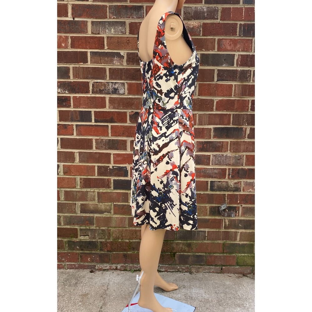 Anthropologie Maeve Fit And Flare Zip Up Pocket Stretchy Colorful Dress,Size M - Picture 6 of 15